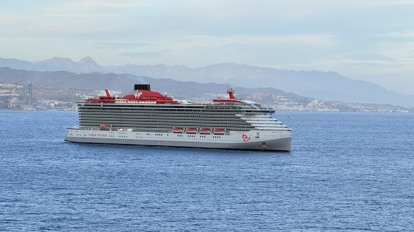 Cruise ship sailing through open water